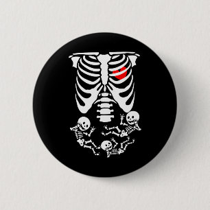 Macaron Rond 5 Cm Skeleton Bébé Halloween Grossesse Couples Costumes