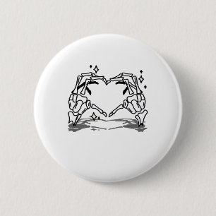 Macaron Rond 5 Cm Skeleton Coeur main drôle Design