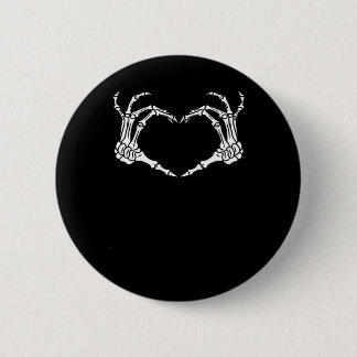 Macaron Rond 5 Cm Skeleton Coeur main Halloween Design