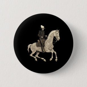 Macaron Rond 5 Cm Skeleton équitation Cheval Cowboy Horse Lover Hall