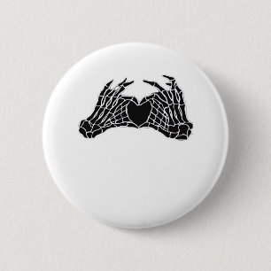 Macaron Rond 5 Cm Skeleton Heart Hands - Classique