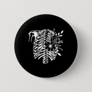 Macaron Rond 5 Cm Skeleton Rib Cage Fleur Easy Halloween Costume 1