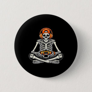 Macaron Rond 5 Cm Skeleton Skull Vidéo Jeu Joueur Hommes garçons Hal
