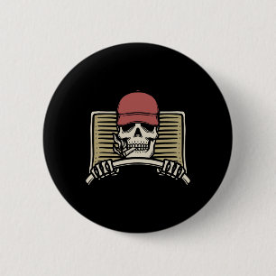 Macaron Rond 5 Cm Skeleton Trucker Lazy Halloween Costume crâne Truc
