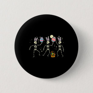 Macaron Rond 5 Cm Skeletons de Pâques Danser Oeufs Drôle Os Hommes F