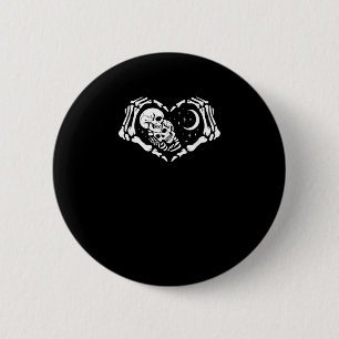 Macaron Rond 5 Cm Skeletons Mains de coeur
