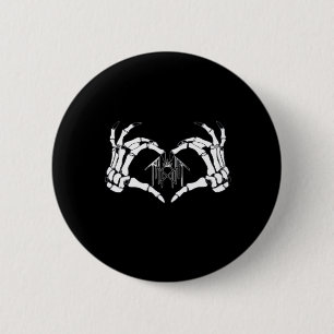 Macaron Rond 5 Cm Skeletons Token Heart Hands
