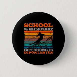 Macaron Rond 5 Cm Ski alpin Retro École Vintage Slope ski alpin Ski