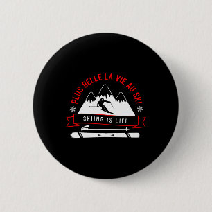 Macaron Rond 5 Cm Ski Aventure passionnés d'art graphique