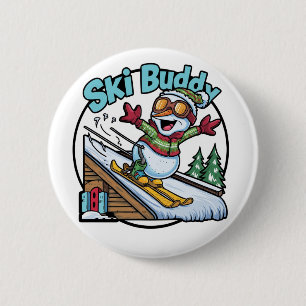 Macaron Rond 5 Cm Ski Buddy