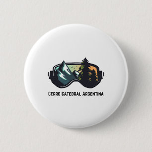 Macaron Rond 5 Cm Ski Cerro Catedral Argentine Ski De Montagne T Hom