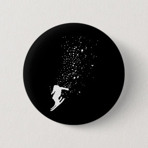 Macaron Rond 5 Cm Ski - Ski Freestyle Freeski Sports d'hiver Skieur