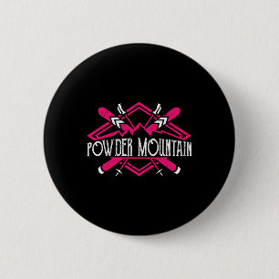 Macaron Rond 5 Cm Ski Skieur Descente Station de ski Femmes Powder M