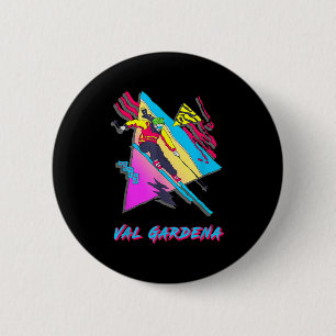 Macaron Rond 5 Cm Ski Vibrant Artwork Val Gardena Ski