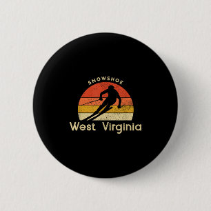 Macaron Rond 5 Cm Ski vintage Snowscute Ss Cute Ss West Virginia Mou