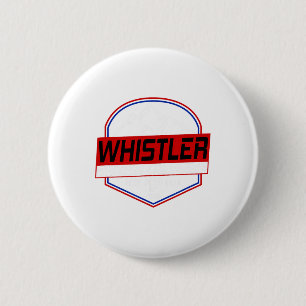 Macaron Rond 5 Cm Ski Whistler C.-B. Canada Ski et vélo de montagne