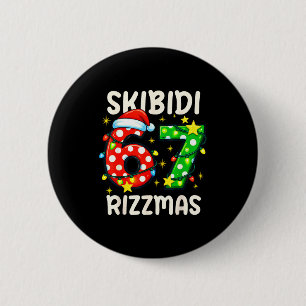 Macaron Rond 5 Cm Skibidi 67 Rizzmas Drôle Six Sept Meme Noël