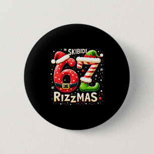 Macaron Rond 5 Cm Skibidi 67 Rizzmas Noël Mème Drôle Elf Père Noël