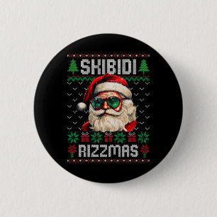 Macaron Rond 5 Cm Skibidi Rizzmas Drôle Gen Alpha Argot Noël