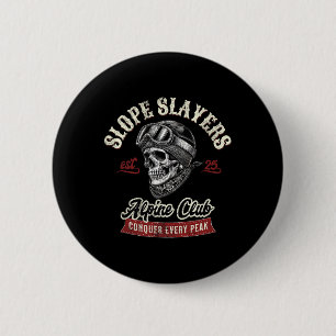 Macaron Rond 5 Cm Skieurs de Freestyle de Slope Slayers Ski Aventure