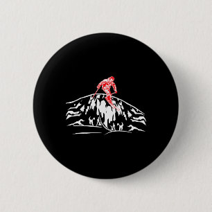 Macaron Rond 5 Cm Skis de ski cool aventure de montagne en descente