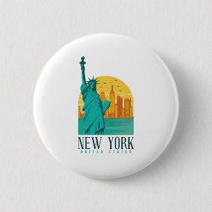 Macaron Rond 5 Cm Skyline de New York