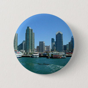 Macaron Rond 5 Cm Skyline San Diego