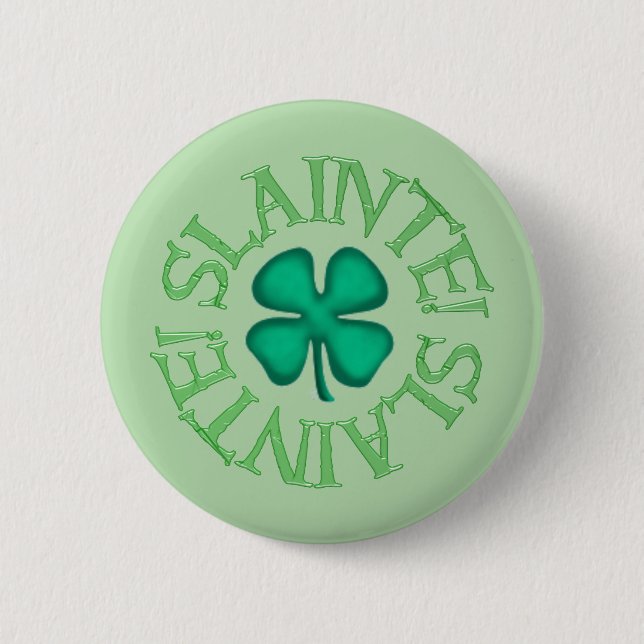 Macaron Rond 5 Cm Slainte green button (Devant)