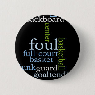 Macaron Rond 5 Cm Slam Dunk of Words : Jeu de basket-ball des champi