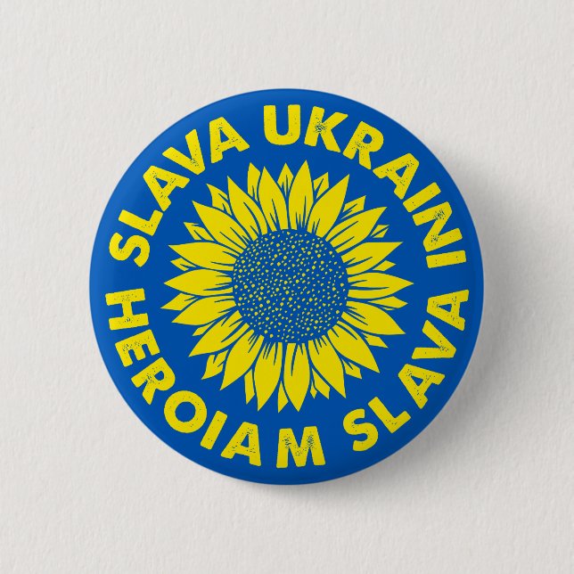 Macaron Rond 5 Cm Slava Ukraini Heroiam slava Ukraine sunflower flag (Devant)