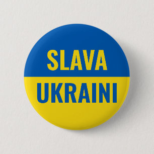 Macaron Rond 5 Cm Slava Ukraini slava ukraina drapeau de l'Ukraine