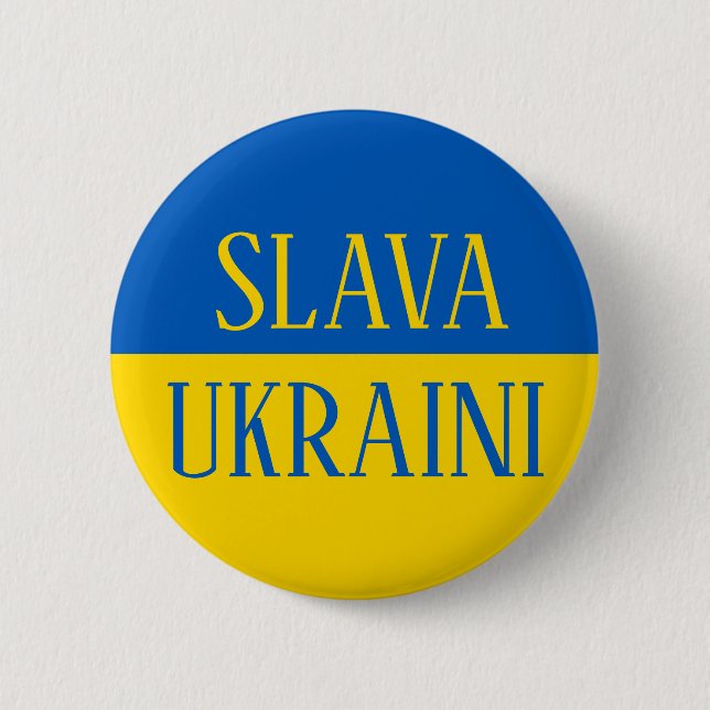 Macaron Rond 5 Cm Slava Ukrainiini Glory to Ukraine (Devant)