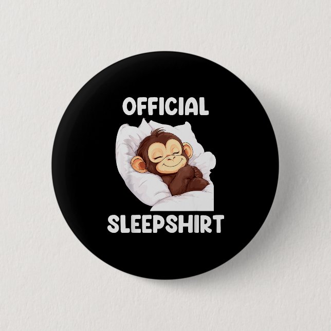 Macaron Rond 5 Cm Sleepshirt Cute Sleeng Monkey Animal Lover Pajama  (Devant)