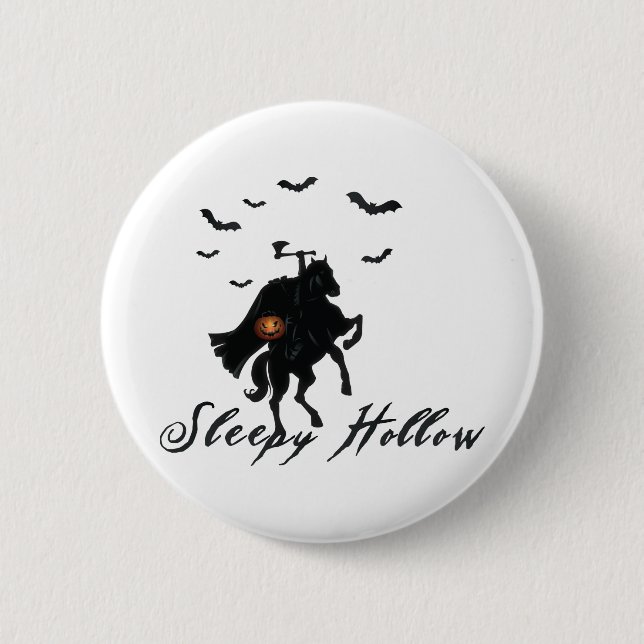 Macaron Rond 5 Cm Sleepy Hollow Horseman sans tête (Devant)