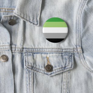 Macaron Rond 5 Cm SlipperyJoe's Aromantic Pride Drapeau gay cadeaux