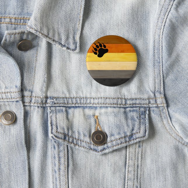 Macaron Rond 5 Cm SlipperyJoe's Bear Pride drapeau de la texture du  (En situation)