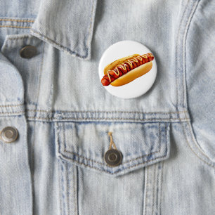 Macaron Rond 5 Cm SlipperyJoe's hot dog ambiance estivale BBQ niché 