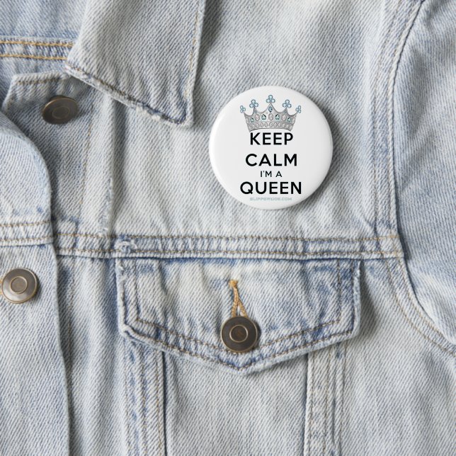 Macaron Rond 5 Cm SlipperyJoe's Keep Calm Queen couronne joyaux a (En situation)