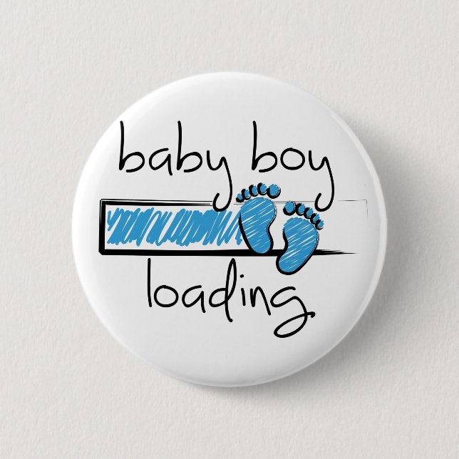 Macaron Rond 5 Cm Slogan Baby Boy est un loading. (Devant)