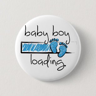 Macaron Rond 5 Cm Slogan Baby Boy est un loading. enfant