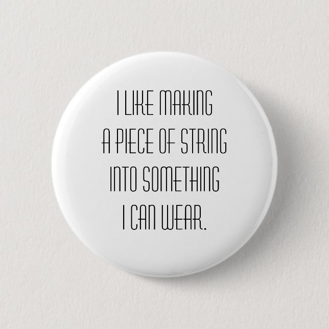 Macaron Rond 5 Cm slogan de tricot (Devant)