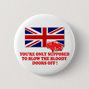 Macaron Rond 5 Cm Slogan italien d'Union Jack Michael Caine du