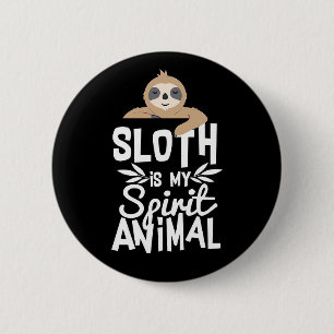 Macaron Rond 5 Cm Sloth est mon animal spirituel