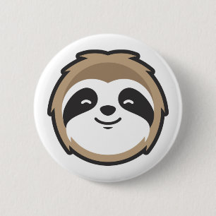 Macaron Rond 5 Cm Sloth Mascot