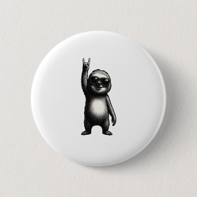 Macaron Rond 5 Cm Sloth Rocking Dance (Devant)