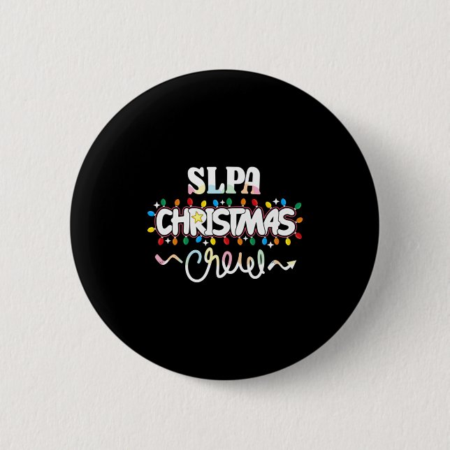 Macaron Rond 5 Cm Slpa Christmas Crew Speech Pathology Istant Xma  (Devant)