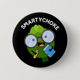 Macaron Rond 5 Cm Smartychoke Funny Artichoke Pun Dark BG