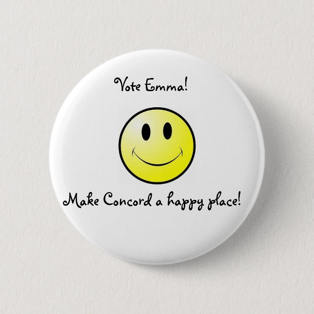 Macaron Rond 5 Cm smiley-visage (Devant)