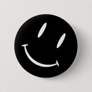 MACARON ROND 5 CM SMILIE NOIR BLANC