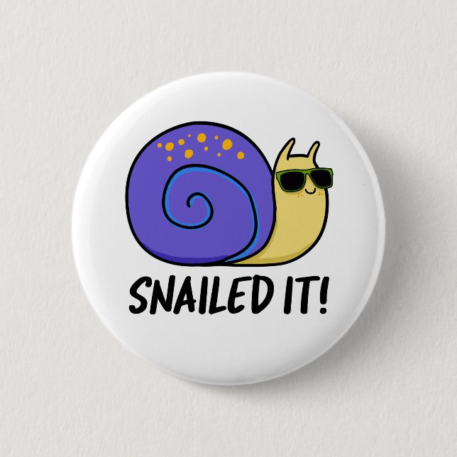 Macaron Rond 5 Cm Snail It Funky Snail Pun (Devant)